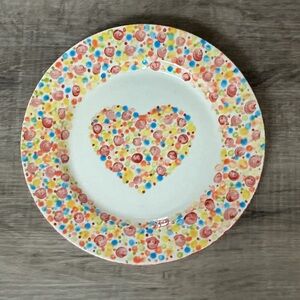 La Primula Vintage Hand Painted Heart Decorative Plate Made In Italy